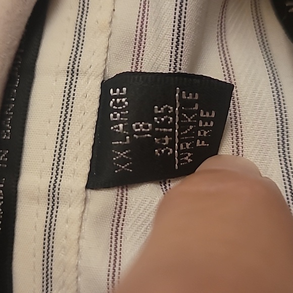 Geoffrey Beene Men's Fitted Stripe Shirt 18" Neck - Picture 8 of 9